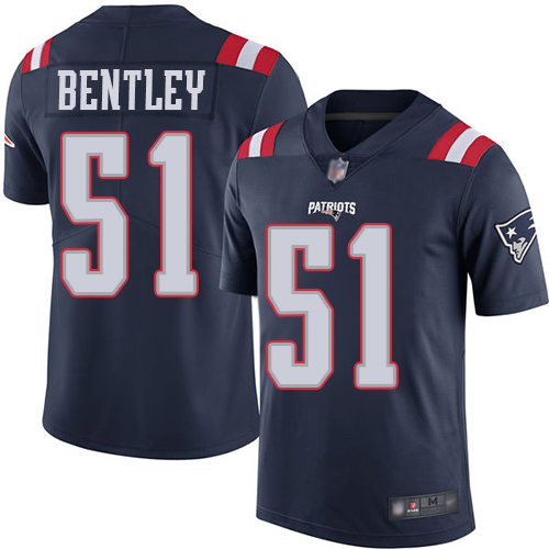 New England Patriots Football #51 Rush Vapor Limited Navy Blue Men Ja Whaun Bentley NFL Jersey